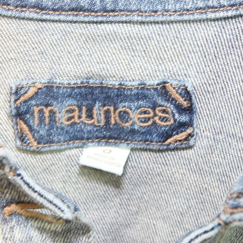 Maurices Vintage Destructed Denim Jacket H11503 - Picture 6 of 12